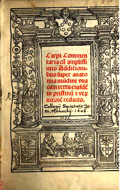 Detail of title page of Berengario da Carpi